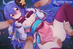 1girls 4boys ahoge animated blue_hair breasts censored flower horn kindred lamb_(league_of_legends) league_of_legends medium_breasts mosaic_censoring no_sound pink_eyes pussy riot_games sex shorter_than_10_seconds shorter_than_30_seconds sollyz spirit_blossom_kindred spirit_blossom_series tagme vaginal_penetration video