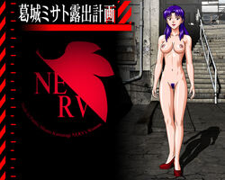 1girls artist_request breasts female human large_breasts light-skinned_female light_skin long_hair misato_katsuragi neon_genesis_evangelion nerv nude pubic_hair purple_hair tagme