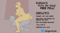 1boy 1futa all_fours anal anal_penetration anal_sex ass_up closed_eyes cum_while_penetrated fanart futa_is_bigger futa_on_male futanari kurgandraws nude thick_thighs twitter twitter_username vote