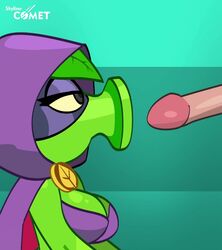 1boy 1boy1girl 1girls 8:9 animated bedroom_eyes blowjob breasts fellatio female flora_fauna green_shadow_(pvz) green_skin human human_on_plantie human_penetrating humanoid humanoid_penis light-skinned_male male mp4 no_sound oral oral_sex peashooter_(pvz) plantie plants_vs_zombies plants_vs_zombies:_heroes round_mouth skyline_comet tagme tits video video_games