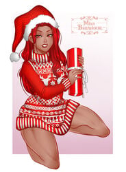 christmas christmas_hat christmas_outfit dress felize felize_hawke female human_(warcraft) human_(world_of_warcraft) missbehaviour oc original_character red_dress tagme world_of_warcraft