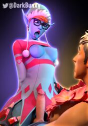 1boy 1boy1girl 1girls 3d ahe_gao big_penis blue_skin breasts christmas darkbunxy female fortnite interspecies jonesy_(fortnite) pale-skinned_male pale_skin sugarplum sugarplum_(fortnite) tagme