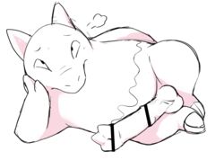 2020 anthro balls censored drowzee fur furry furry_only genitals ineffective_censorship looking_at_viewer lying male male_only manmosu_marimo monochrome nintendo nude pokémon_(species) pokemon pokemon_(species) simple_background sketch solo white_background