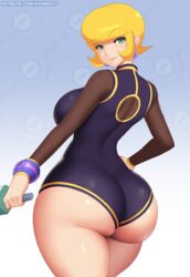 1girls ass big_ass big_breasts breasts capcom female female_only kainkout large_breasts looking_at_viewer looking_back matilda_caskett mega_man mega_man_legends milf solo