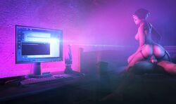 1boy 1girls 3d abs akatomasu anal anal_sex asian ass ass_grab bad_dragon beanie bed bedroom black_hair braided_hair braided_twintails breasts computer cowgirl_position dark_room dildo dokkaebi_(rainbow_six) eyes_closed eyeshadow female female_focus female_on_top female_penetrated fringe glasses grey_eyes hat high_resolution interracial lens_flare light-skinned_female light-skinned_male light_skin looking_back looking_pleasured male medium_breasts multicolored_hair nude nude_female nude_male on_bed pale_skin pleasure_face rainbow_six rainbow_six_siege shiny_skin short_hair silver_eyes skinny slim soldier source_filmmaker straight thighhighs tight_anal tom_clancy two_tone_hair white_hair