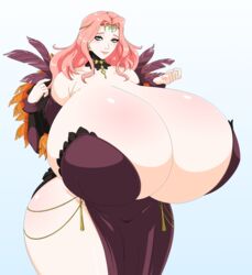 1girls bare_legs bare_shoulders bare_thighs breasts cleavage cornelia_arnim dea-jn female female_only fire_emblem fire_emblem:_three_houses huge_breasts hyper_breasts looking_at_viewer nintendo smile solo thick_thighs voluptuous wide_hips