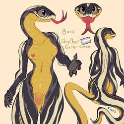 1:1 2020 5_fingers anthro areolae ass balls basil_(fivel) black_body black_scales breasts claws english_text erect_nipples eyelashes fingers fivel flaccid forked_tongue front_view futa_only futa_sans_pussy futanari garter_snake genitals headshot_portrait humanoid_genitalia humanoid_penis intersex large_ass lgbt_pride_colors long_neck long_tongue multicolored_body multicolored_scales multiple_poses navel nipples non-mammal_breasts nude open_mouth open_smile orange_body penis portrait pose pride_colors rear_view reptile scales scalie small_breasts smile snake solo standing text three-quarter_portrait tongue transgender_pride_colors white_body white_scales wide_hips yellow_body yellow_scales