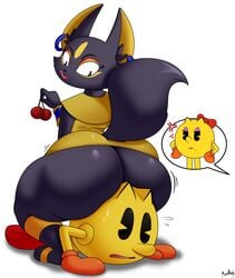 1girls anthro ass big_ass big_butt bubble_ass bubble_butt butt curvy dat_ass fat_ass female huge_ass huge_butt jackal large_ass lipstick male mammal ms._pac-man namco pac-man pac-man_(series) pac-man_eyes patra_(pac-man) plump plump_ass round_ass sitting tail thick thick_ass voluptuous wide_hips xmetalhusky