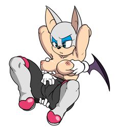 annoyed anthro breast_grab breasts cameltoe chiropteran clothed clothing disembodied_hand female fingering floating_hands fondling group hand_on_breast hi_res mammal nipples rouge_the_bat simple_background solo_focus sonic_(series) sonic_the_hedgehog_(series) topless watatanza