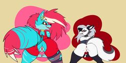 2020 2girls absurd_res angry annoyed anthro anus ass black_collar black_ears black_fur black_gloves black_nose black_thighhighs blonde_hair blue_body blue_fur blue_tail butt_size_difference canid canid_demon canid_humanoid canis choker clothed clothes clothing collar crossover dat_ass demon ear_piercing earring exposed_anus exposed_pussy eyebrows fingerless_gloves fluffy_tail furry gloves gold_choker gold_collar goth grey_hair height_difference hellhound helluva_boss hi_res humanoid_genitalia humanoid_pussy jayjay_(zoophobia) jus_draws looking_at_partner looking_at_viewer loona_(helluva_boss) multicolored_tail open_mouth partially_clothed partially_clothed_female pierced_ears piercing piercings pink_hair pink_tail presenting presenting_anus presenting_hindquarters presenting_pussy pussy red_clothing red_eyes red_hair red_sclera red_tail ripped_legwear ripped_stockings ripped_thighhighs simple_background size_difference smile spiked_collar thick_tail thighhighs torn_legwear torn_stockings torn_thighhighs vivienne_medrano white_body white_eyes white_fur wolf yellow_choker yellow_collar yellow_hair yellow_sclera zoophobia