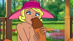 big_penis blonde_hair charlotte_la_bouff commission commission_art dark-skinned_male disney female handjob huge_cock interracial male partial_male penis prince_naveen superblast the_princess_and_the_frog