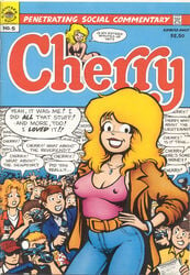 1980s 1988 20th_century 2girls blonde_hair breasts brown_coat brown_jacket camera camera_flash camera_flashes cherry_poptart cherry_poptart_(comic) cleavage clothed coat comic comic_cover erect_nipples female jacket jeans larry_welz medium_breasts multiple_boys news_reporter nipple_bulge nipples_visible_through_clothing paparazzi reporter reporter_girl straight_hair wide_hips