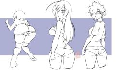 baser_guy belly bent_over big_ass big_butt blonde_hair bra character_request clothing female female_focus female_only huge_breasts large_breasts light_skin lingerie original original_character presenting short_hair standing swimsuit thick_thighs underwear white_background wide_hips