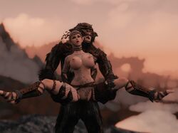 1male 3d ahe_gao animated elf high_elf interspecies monster skyrim the_elder_scrolls troll troll_(skyrim) vaginal_penetration