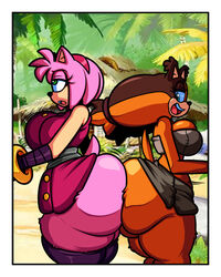 4:5 absurd_res amy_rose amy_rose_(boom) anthro ass ass_to_ass badger big_ass big_breasts big_butt border bottom_heavy bottomwear breast_size_difference breasts bubble_ass bubble_butt clothing clothing_lift denizen1414 duo eulipotyphlan fat_ass fat_butt female/female females females_only hedgehog hi_res huge_ass huge_butt hyper hyper_bimbo large_ass large_breasts large_butt looking_back looking_pleasured mammal mustelid musteline outside raised_clothing raised_skirt skirt sonic_(series) sonic_boom sonic_the_hedgehog_(series) sticks_the_badger the thick_ass thick_thighs turboranger upskirt white_border wide_hips yuri