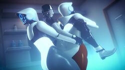 1girls 2futas 3d 3d_(artwork) ada-1 animated crossover curvaceous curvy_female curvy_hips destiny_(game) exo futa_on_female futanari haydee haydee_(game) legs mp4 no_sound robot robot_girl robot_humanoid sonicfreak thick_thighs thighs threesome video wide_hips