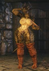 1girls argonian argonian_female big_breasts curvaceous curvy_female curvy_hips huge_breasts scalie skyrim solo the_elder_scrolls thick_thighs