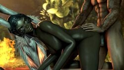 1boy 1girls 2020 3d abs all_fours animal_humanoid animated areolae ass balls breasts bunny_ears bunny_girl butt dark-skinned_female dark_skin doggy_style final_fantasy final_fantasy_xii final_fantasy_xiv forest fran_(ffxii) hand_on_ass human human_on_humanoid interracial interspecies kaminakirei kiriano_sound light-skinned_male light_skin long_hair muscles muscular muscular_male night nipples penis pussy sex sound square_enix straight tattoo vagina vaginal vaginal_insertion vaginal_penetration vaginal_sex video viera white_hair