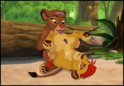 anus brown_body brown_fur brown_hair closed_eyes cum_on_body cum_on_penis disney feline feline_penis feral feral_on_feral hi_res kaion kion licking_ass lion penis rani_(the_lion_guard) rimming scar sperm straight testicles the_lion_guard the_lion_king yellow_body yellow_eyes yellow_fur