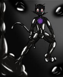 1boy bodysuit cat_ears cat_tail dark_megaman.exe edit erection kurttype5 latex liquid_latex male_only mega_man mega_man_battle_network megaman.exe paw_boots paws penis_in_bodysuit tagme tears third-party_edit