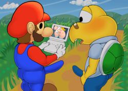 1girls 2boys anus areolae aroused ass big_anus big_breasts big_butt big_penis blush breasts bulge butt erection_under_clothes female huge_breasts kokobiel koopa koopa_troopa koops looking_at_viewer looking_back mario mario_(series) nintendo nipples pale-skinned_female pale-skinned_male pale_skin paper_mario paper_mario:_the_thousand-year_door paper_peach penis penis_grab penis_under_clothes plump_labia presenting presenting_hindquarters presenting_pussy princess_peach pussy wide_hips