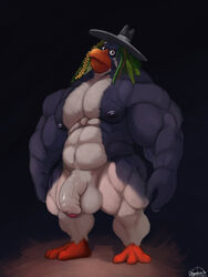 1boy 3:4 anthro avian balls bara bird clothing flaccid flaccid_penis foreskin gay genitals hat headgear headwear hi_res humanoid_genitalia humanoid_penis looking_at_viewer male male_only muscular muscular_anthro muscular_male penguin penis solo surf's_up surf's_up_2:_wavemania the_undertaker uncut uniparasite yaoi