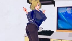 1girls arched_back ass big_breasts blonde_hair blush boruto:_naruto_next_generations breasts clothed clothing female female_focus female_only fully_clothed green_eyes hair_over_one_eye holding_object kitchen kitchen_utensils koikatsu mature mature_female milf nail_polish naruto naruto_(series) open_mouth pale-skinned_female pale_skin pink_nail_polish pink_nails pose posing solo solo_female solo_focus standing temari tied_hair tight_clothes tight_pants twintails xixipapa yellow_hair yukata