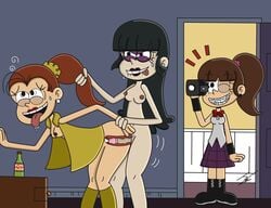 aged_up bent_over blunt_bangs braces breasts brown_hair cum_in_pussy cum_inside dickgirl doggy_style female_penetrated freckles futa_on_female futa_with_female futanari goth hair_pull half-closed_eyes lois_loud luan_loud maggie maggie_(the_loud_house) mother_and_daughter mothers_and_daughter older original_character penis pepemay93 pleasure_face ponytail ponytail_hold pulling_hair pussy sex smile straight_hair the_loud_house thighs thrusting tongue tongue_out x-ray