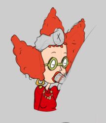 blowjob closed_eyes didi_pickles fellatio glasses green_glasses head_on_hand i_love_old_women lipstick lipstick_on_penis milf red_hair rugrats unseen_male_face