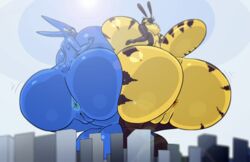 2018 alien alien_humanoid anthro anus arthropod ass bee big_ass big_breasts big_butt borisalien boryana breasts butt city digital_media_(artwork) female giantess huge_ass huge_breasts huge_butt humanoid hymenopteran hyper hyper_ass hyper_breasts hyper_butt insects macro mammal pussy