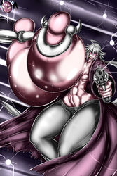 big_breasts breasts coat female gigantic_breasts glasses grimotk gun huge_breasts jeans mature_female milf mother nipple_piercing nipple_rings nipples original_character pandora_(grimotk) seductive solo sunglasses