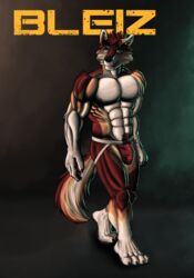 absurd_res anthro bleiz bulge canid canine canis clothing half_naked hi_res jockstrap male mammal muscular muscular_anthro muscular_male science_fiction silverferak solo underwear wolf