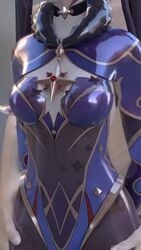 1boy 1girls 3d 9:16 animated blush bodysuit bouncing_breasts breasts cleavage cleavage_cutout clothed_female_nude_male duo female genshin_impact latex leotard light-skinned_female light-skinned_male light_skin male mona_(genshin_impact) outercourse penis purple_hair shiny shiny_clothes shinysanctum shorter_than_30_seconds small_breasts sound standing straight thigh_sex thighjob thighs vertical_video video