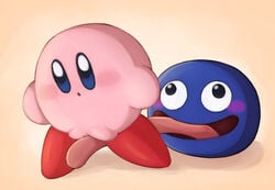 anthro blue_body blue_eyes blue_skin blush female gooey gooey_(kirby) kirby kirby_(series) licking_pussy nintendo pervoborb pink_body pink_skin pussy vagina