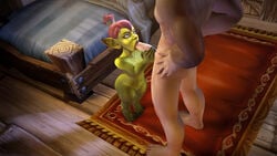 1boy 1girls 3d batesz big_penis erection fellatio female goblin goblin_female human human_domination humanoid interspecies light-skinned_male light_skin male male_human/female_humanoid nude oral pale-skinned_male pale_skin penis shortstack source_filmmaker straight world_of_warcraft