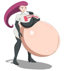 1girls alternate_breast_size boots breasts cleavage female female_only high_heel_boots huge_belly huge_breasts hyper_belly hyper_pregnancy jessie_(pokemon) pokemon pokemon_rgby pregnant ready_to_pop solo spooky-gh0st team_rocket thigh_boots