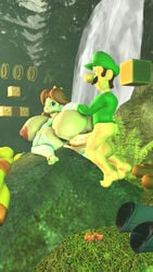 1boy 1girls 3d barefoot blue_eyes clothed_sex couple doggy_style female female_penetrated footless_stockings forest from_behind gloves happy_sex huge_ass huge_balls huge_breasts huge_butt huge_cock jewelry luigi male male_penetrating mario_(series) mxp1985 nintendo princess_daisy pussy_juice_on_penis romantic romantic_couple self_upload smile source_filmmaker straight super_mario_bros. vaginal_penetration vaginal_sex