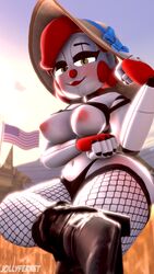 1girls 3d 3d_(artwork) 9:16 american_flag animatronic ass baby_(fnafsl) big_breasts big_butt boots bra breasts circus_baby circus_baby_(fnaf) clothing clown clown_girl country countryside eyeshadow female fishnet_stockings five_nights_at_freddy's five_nights_at_freddy's:_sister_location footwear freckles ginger gynoid hair hat hay headgear headwear hi_res huge_breasts huge_butt humanoid jollyferret legwear lipstick machine makeup outside panties red_hair redhead robot robot_humanoid sister_location smile smiling_at_viewer smirk so87baby solo solo_female stockings summer_of_87_baby sun sunhat teasing thick_thighs underwear video_games white_body white_skin yellow_eyes