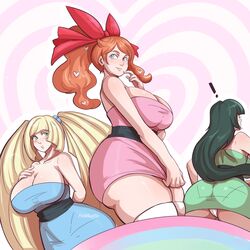 ! 1:1 3girls aether_foundation alternate_breast_size alternate_outfit ass big_ass big_breasts big_butt blonde_hair blossom_(cosplay) blossom_(powerpuff_girls)_(cosplay) blue_eyes blush blushing bubbles_(cosplay) bubbles_(powerpuff_girls)_(cosplay) bursting_breasts butt buttercup_(cosplay) buttercup_(powerpuff_girls)_(cosplay) cartoon_network cleavage cosplay crossover curvaceous curvy_figure dress female female_only green_eyes green_hair high_resolution hips huge_ass huge_breasts huge_butt huge_thighs human human_only humanoid large_ass large_breasts large_butt lusamine_(pokemon) milf mother multiple_girls nintendo orange_hair panties pinkkoffin pokemon pokemon_rgby pokemon_sm pokemon_ss ponytail powerpuff_girls sabrina_(pokemon) short_dress sonia_(pokemon) thick thick_ass thick_thighs thighs tight_clothing tight_dress underwear voluptuous white_panties wide_hips