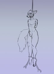 anthro asphyxiation balls death dying execution fur hanged hi_res male male_death male_only monochrome penis rope rough_sketch snuff solo testicles torture uncannystuff
