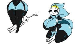 big_ass big_breasts breasts facesitting female femdom hourglass_figure rule_63 sans smile tagme the_absolute thick_hips thick_thighs underswap underswap_sans undertale undertale_fanfiction wide_hips