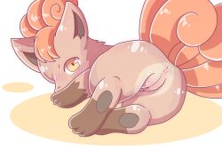 brown_body burakura_inu female feral genitals hi_res humanoid_genitalia humanoid_pussy lying nintendo pokemon pokemon_(species) pussy solo video_games vulpix