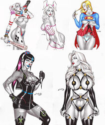 2020 5girls ass back_view baseball_bat batman_(series) black_dress black_hair blue_clothing bubble_butt busty carlos_braga chaos_comics collage corset dat_ass dc dc_comics deviantart deviantart_link dress female female_only firearm gun handgun harley_quinn hourglass_figure inner_sideboob jaina_hudson kara_zor-el lady_death large_breasts latex latex_clothing latex_dress latex_suit licking_lips light_skin lipstick looking_at_viewer microskirt minidress miniskirt multiple_girls panties pencil_dress pigtails pink_panties pinup pleated_skirt punchline_(dc) red_miniskirt red_skirt revealing_clothes revolver shirt skirt skirt_lift skirt_pull suicide_squad supergirl superheroine superman_(series) supervillain tight_dress twintails underboob underwear voluptuous weapon white_corset white_hair white_rabbit_(dc)