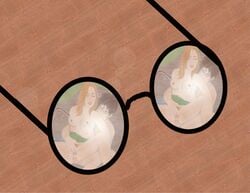 elaryn ginny_weasley glasses glasses_removed harry_james_potter harry_potter male_focus reflection tagme