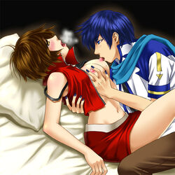 breast_sucking kaito meiko vocaloid