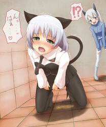 blush clothing eila_ilmatar_juutilainen pantyhose peeing peeing_self sanya_v_litvyak strike_witches tagme translation_request