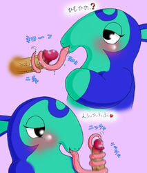 animal_crossing anteater artist_request fellatio female female_focus nintendo pango_(animal_crossing) penis tongue tongue_out tonguejob year_request