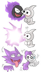 blush breasts castform color fellatio female gastly haunter interspecies male oral pokemon side_view transformation