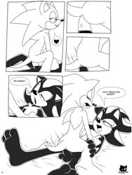 2005 anthro comic cowgirl_position fur hedgehog male male_only mammal monochrome multiple_males penis sex shadow_the_hedgehog sonic_(series) sonic_the_hedgehog syberfox tagme tail yaoi