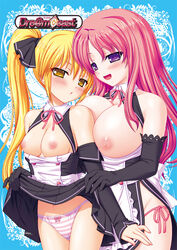 blush breasts dream_c_club mian_(dream_c_club) nipples open_mouth pointy_chin rui_(dream_c_club)